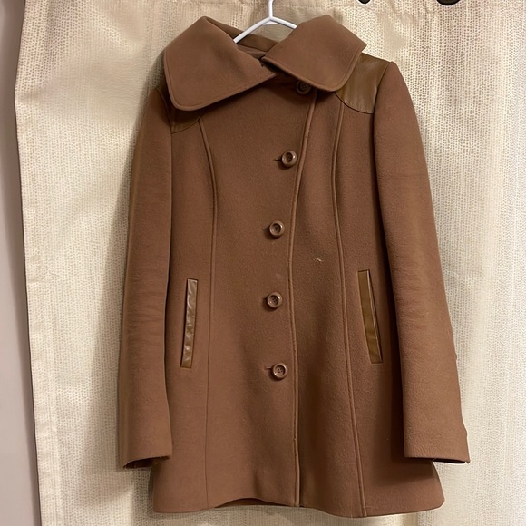 Wool and leather Mackage coat - Picture 1 of 7
